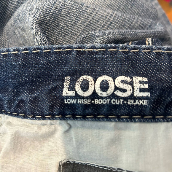 Express Jeans Mens 32x34‎ (Actual 32x31) Blue Loose Low Rise Bootcut Blake Jeans - Picture 7 of 9